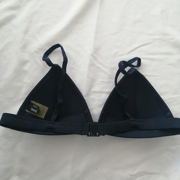 Triangl  Navy Neoprene Triangle Cups Bikini Top Small *Top Only* - Picture 10 of 13